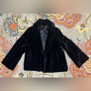 Vintage Faux Fur Jacket Coat Shrug Open Front - Size S